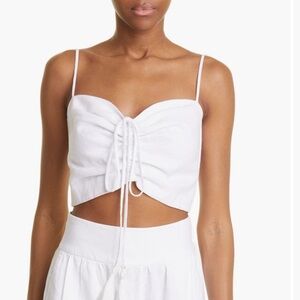 Cara Cara Maidstone Crop Linen white Camisole Size M